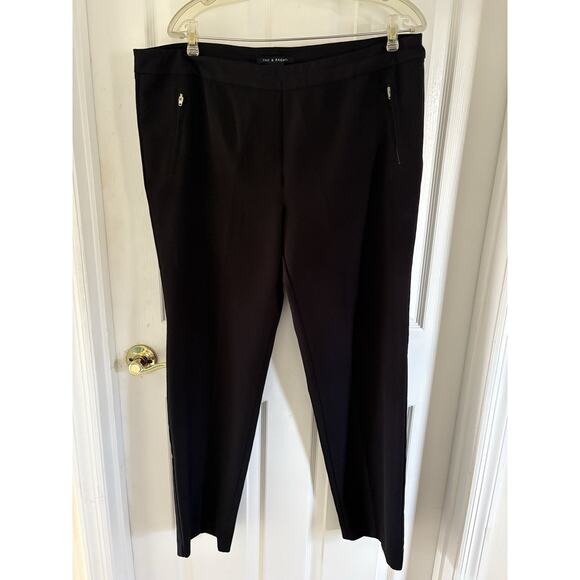 Zac & Rachel Womens 14 Stretch Black Pants, elastic waist, zip pockets - Picture 5 of 16